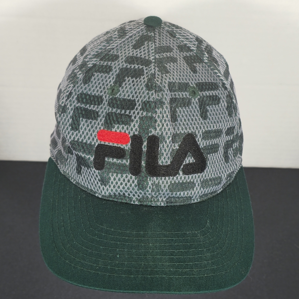 Vintage Fila Green and Gray Men's Snapback Cap Hat